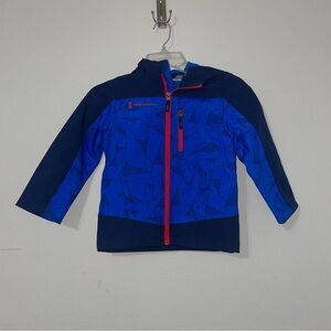 Free Country Blue Red‎ Boys Hooded Jacket Ski Size Medium 5/6 LIKE NEW